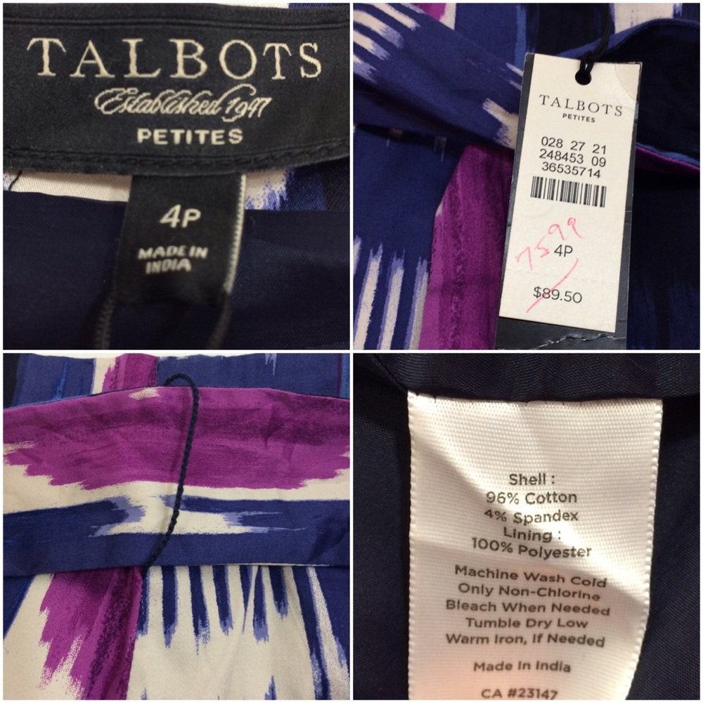 NWT! Ikat pencil skirt - Talbots (size 4 petite) - Picture 4 of 5